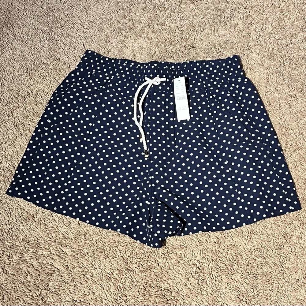 J. Crew womens activewear shorts navy polka dot